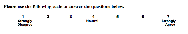Solved Please use the following scale to answer the | Chegg.com
