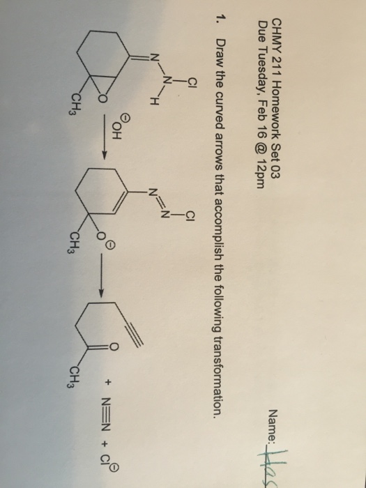 draw the curved arrows that the following transformation