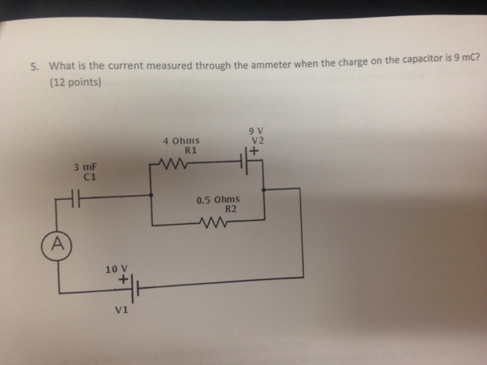 Solved What is the current measured through the ammeter when