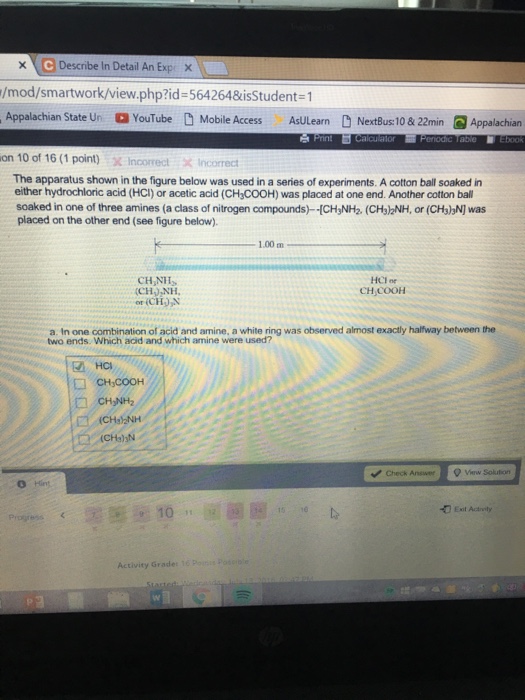 Solved The apparatus shown in the figure below was used in a | Chegg.com