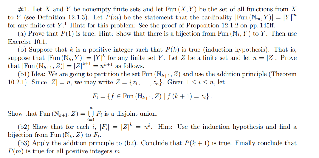 Solved Let X And Y Be Nonempty Finite Sets And Let Fun (x, Y 