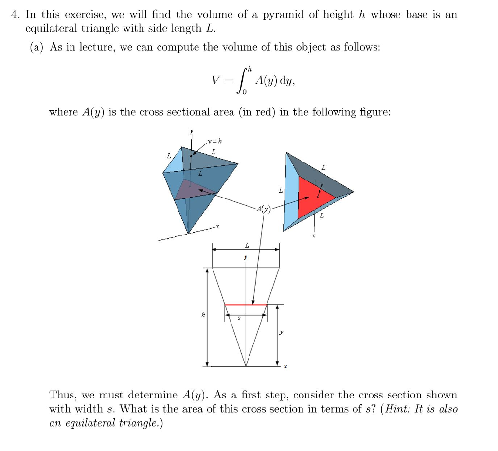 Solved 4. In this exercise, we will find the volume of a | Chegg.com