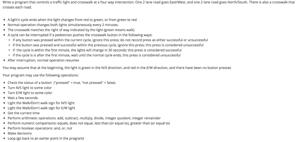 Solved Write a program that controls a traffic light and | Chegg.com