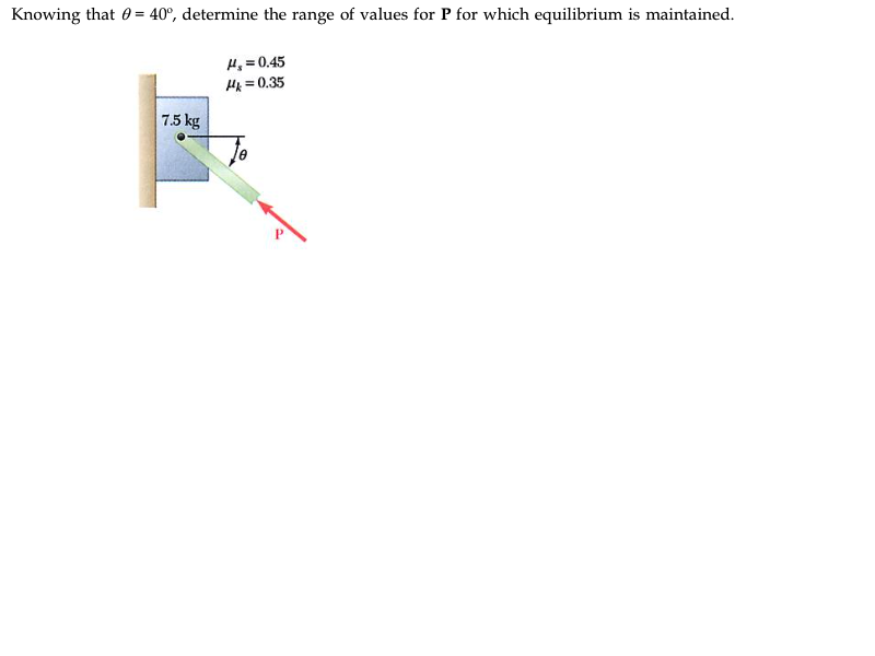 Solved Knowing that theta=40 degree, determine the range of