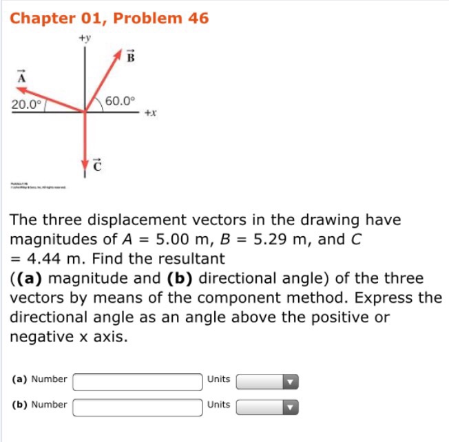 Solved The three displacement vectors in the drawing have