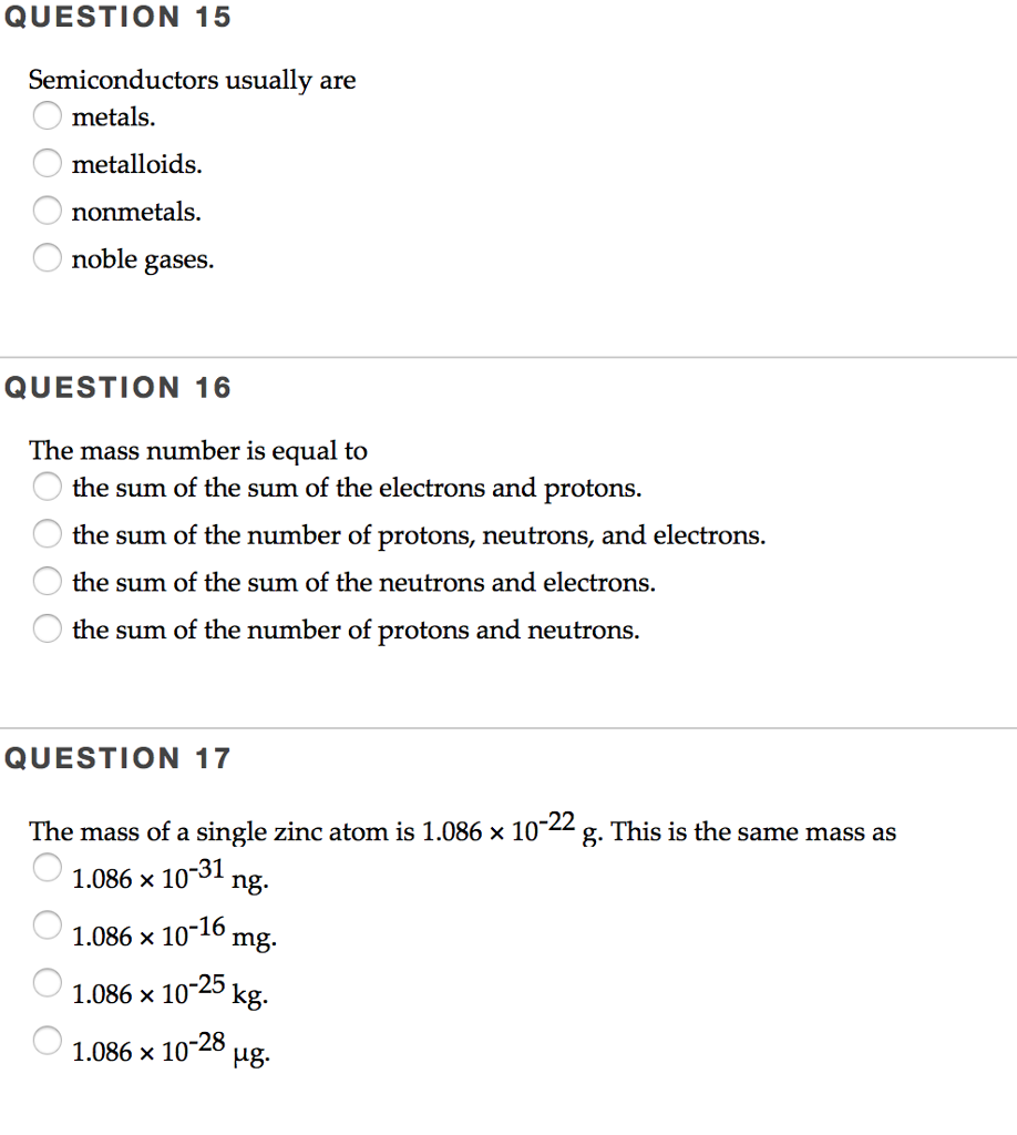 Solved Semiconductors usually are metals. metalloids.