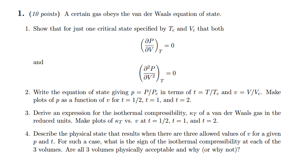 Solved A certain gas obeys the van der Waals equation of | Chegg.com