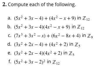 5 4x 3x 2 x 4 4