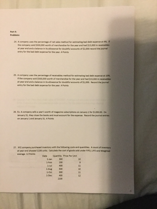 Solved A Company Uses The Percentage Of Net Sales Method For | Chegg.com