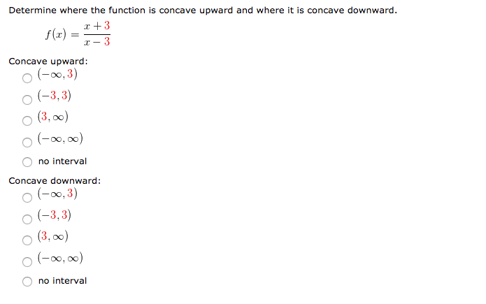 Solved Determine where the function is concave upward and | Chegg.com
