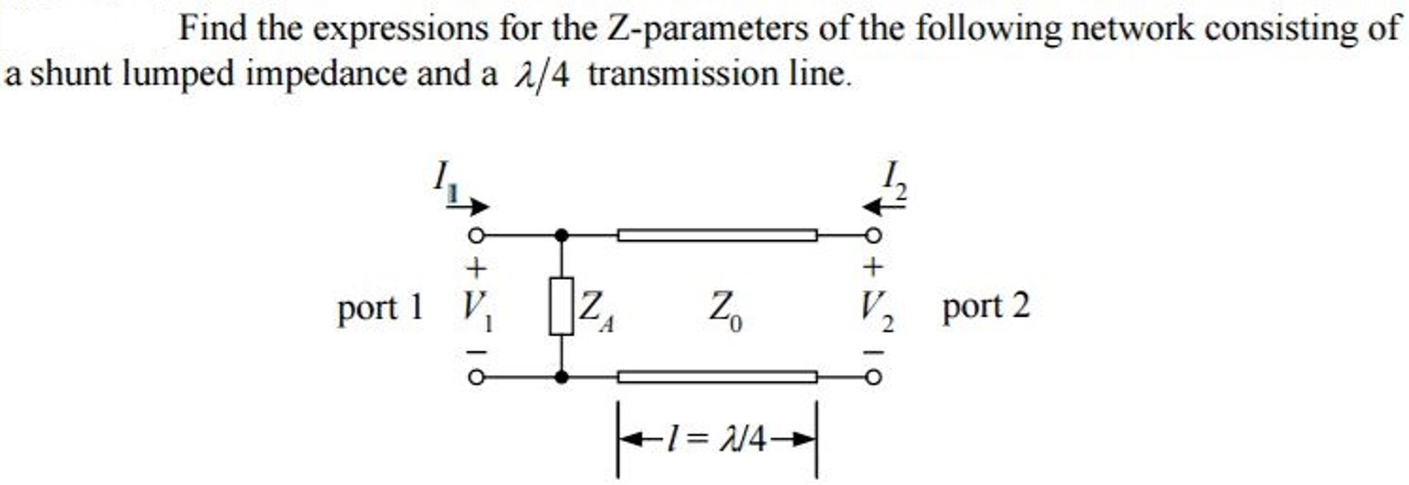 Solved Find the expressions for the Zparameters of the