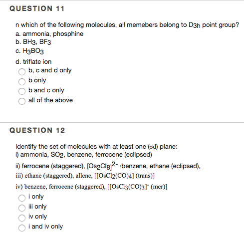 Solved QUESTION 1 Which One Of The Following Molecule Has | Chegg.com