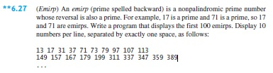 Solved (Emirp) An emirp (prime spelled backward) is a | Chegg.com