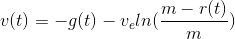 m - u r(t) v(t) = -g(t) – veln(