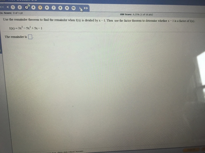 Solved Use the remainder theorem to find the remainder when | Chegg.com