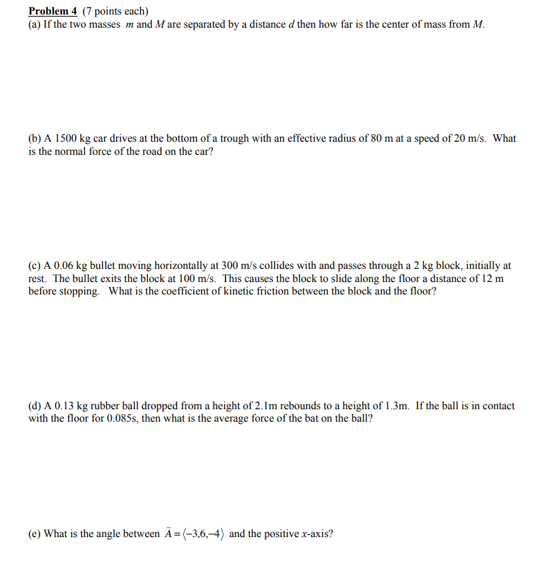 Solved Problem Points Each A If The Two Masses M And Chegg Com