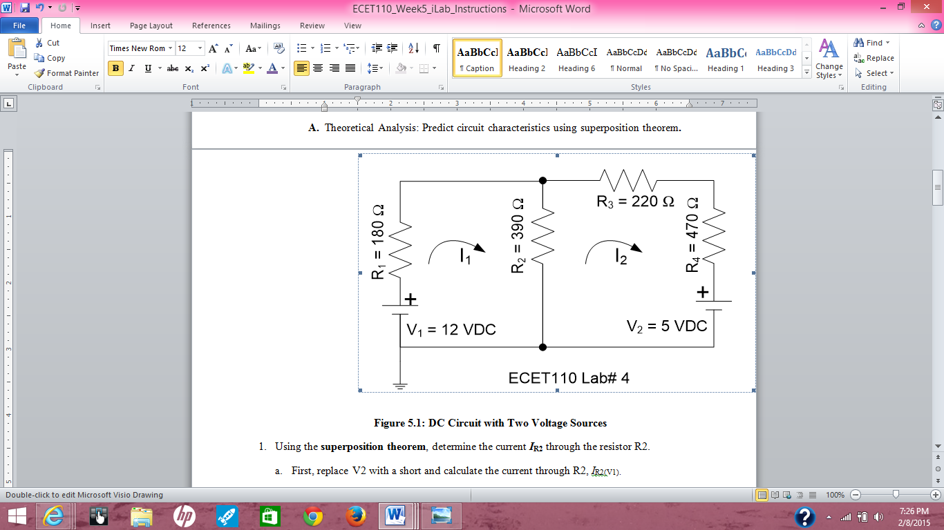 Solved Figure 5.1 DC Circuit with Two Voltage Sources Using