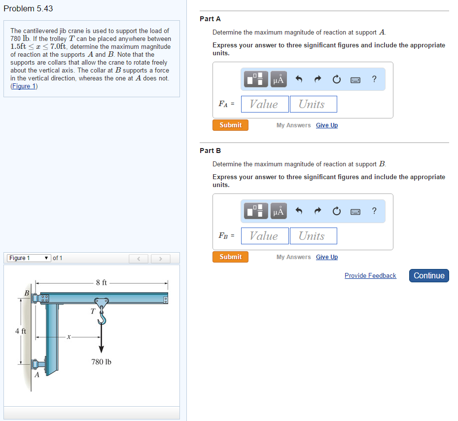Solved The cantilevered jib crane is used to support the