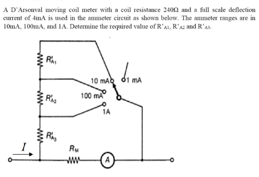 Solved A D'Arsonval moving coil meter with a coil resistance