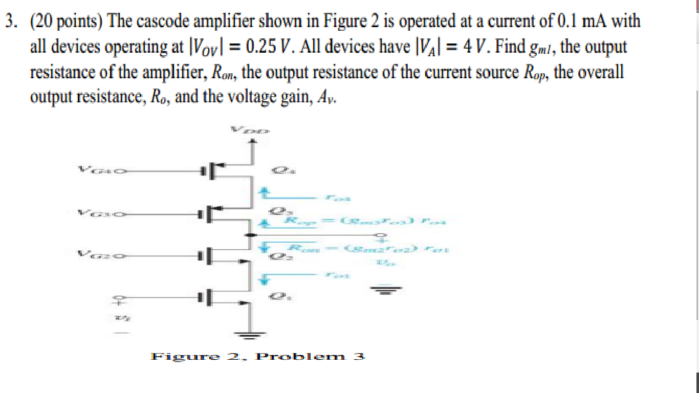 Solved 3 20 Points The Cascode Amplifier Shown In Figure 0785