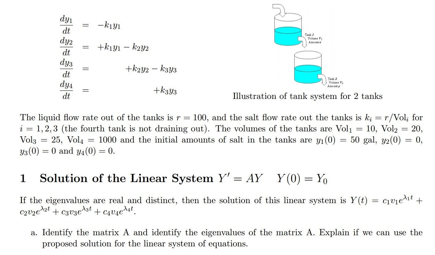 Solved The liquid flow rate out of the tanks is r = 100, and