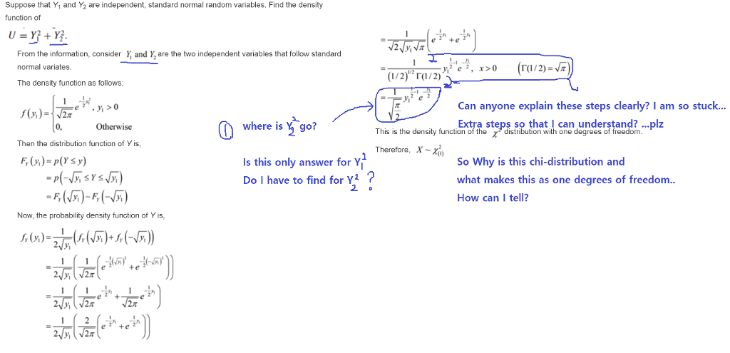 Solved Suppose that Y1 and Y2 are independent, standard | Chegg.com