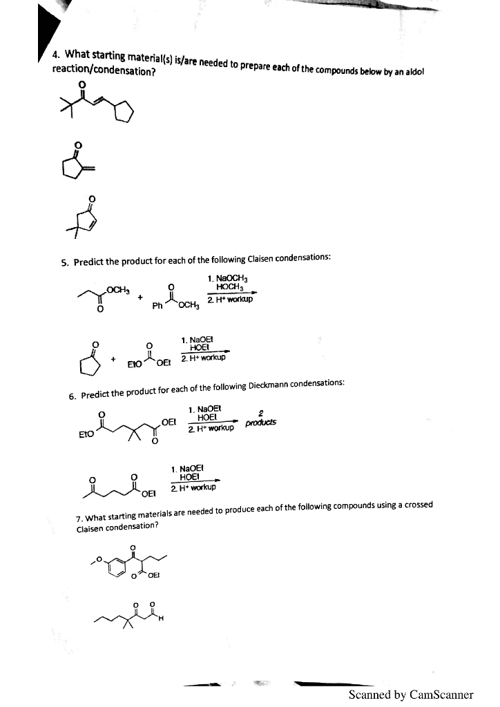 Solved 4. What starting material(s) is/are needed to prepare | Chegg.com