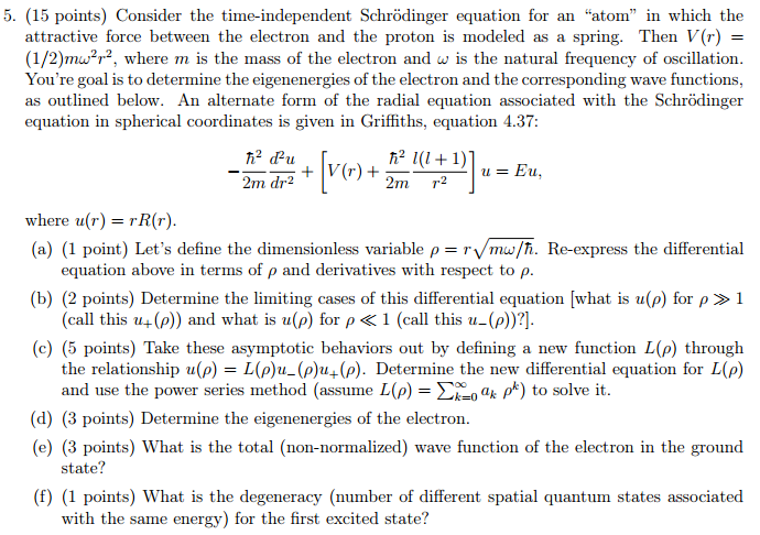 Consider the time-independent Schrodinger equation | Chegg.com