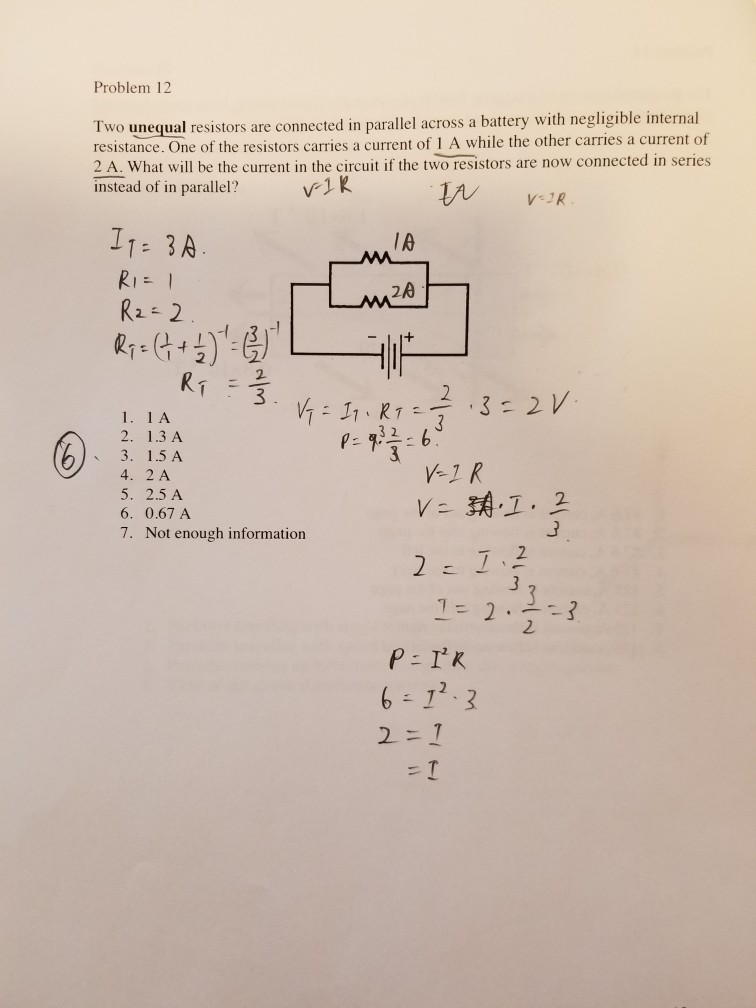 Solved Problem 12 Two unequal resistors are connected in