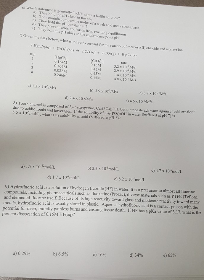 Solved 6 Which Statement Is Generally TRUE About A Buffer Chegg Com   Image