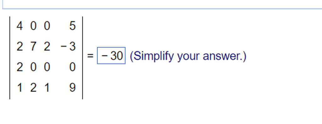 Solved Compute the determinant by cofactor expansion. At | Chegg.com