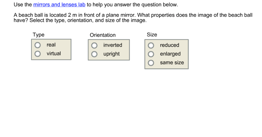 Solved Use the mirrors and lenses lab to help you answer the