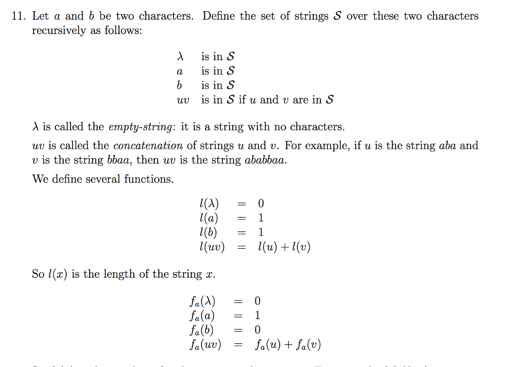 Solved 11. Let A And B Be Two Characters. Define The Set Of | Chegg.com