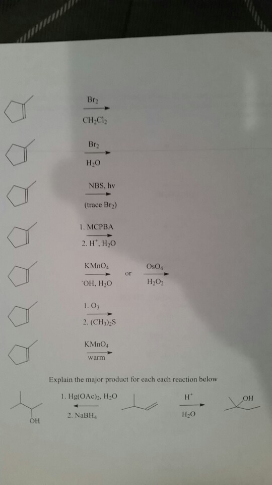 Solved Bry CH2Cl al Bry H20 NBS, hv (trace Br2) 1. MCPBA 2. | Chegg.com