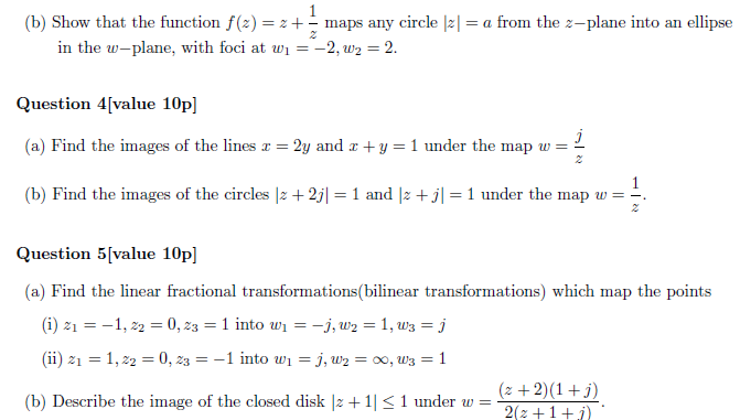 Show That The Function F(z) = Z + 1/z Maps Any Cir... | Chegg.com