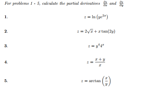 Solved Calculate The Partial Derivatives Partial 2578