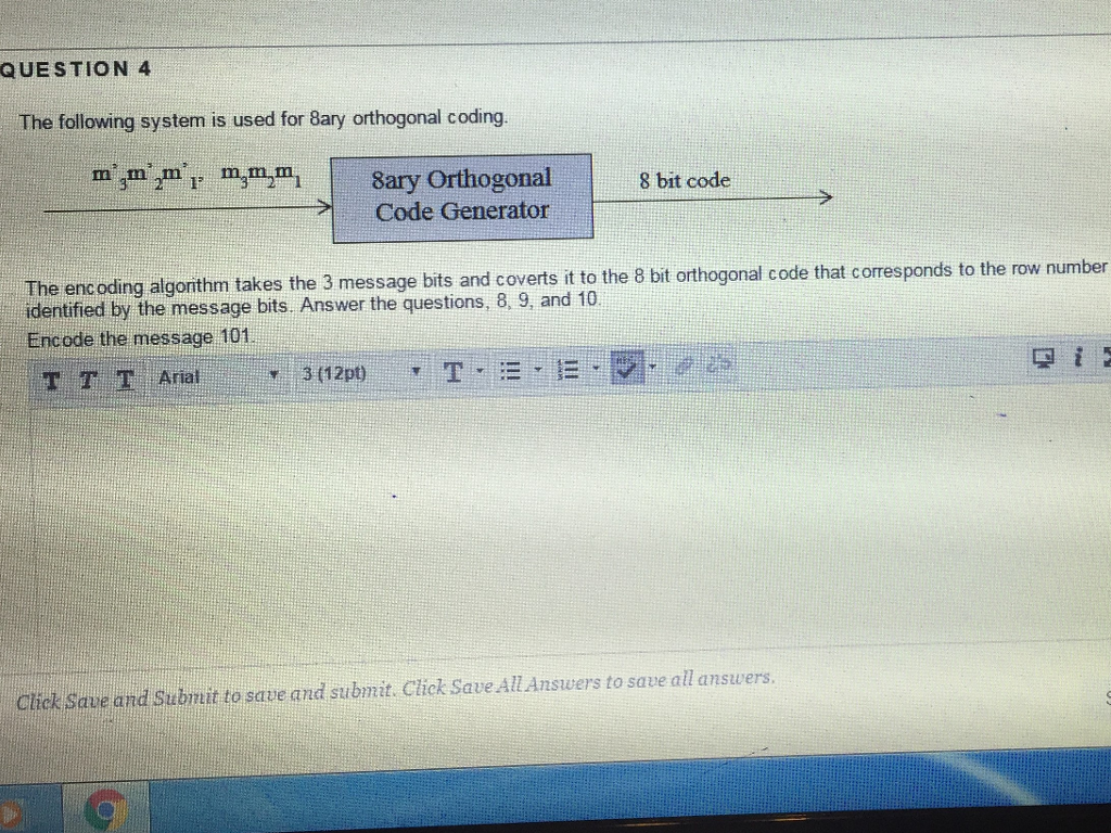Solved The following system is used for 8ary orthogonal | Chegg.com