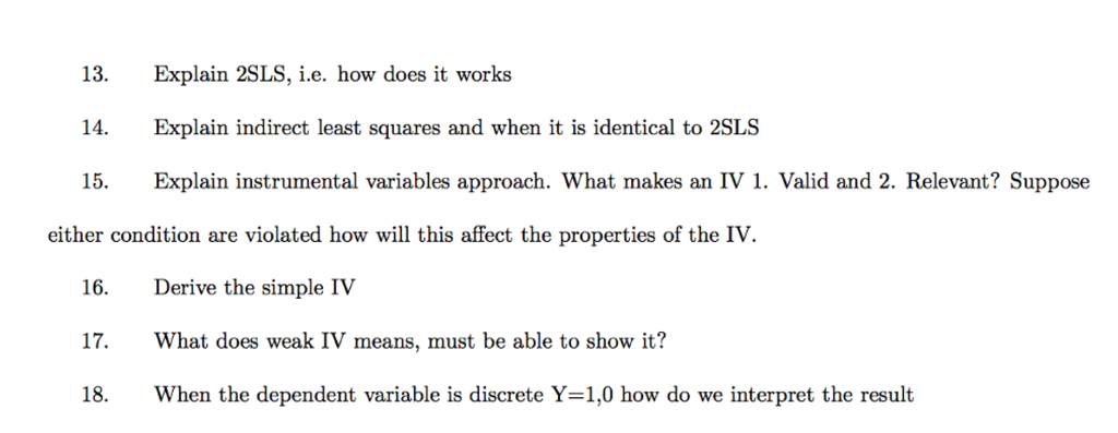 Explain 2SLS I e How Does It Works Explain Chegg