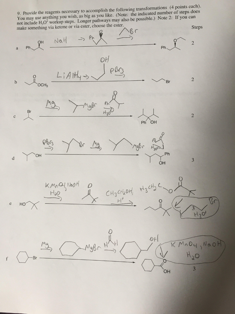 Solved Provide The Reagents Necessary To Accomplish The | Chegg.com