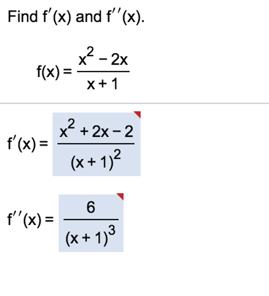 Solved Find F X And F X F X X 2 2x X 1 F X