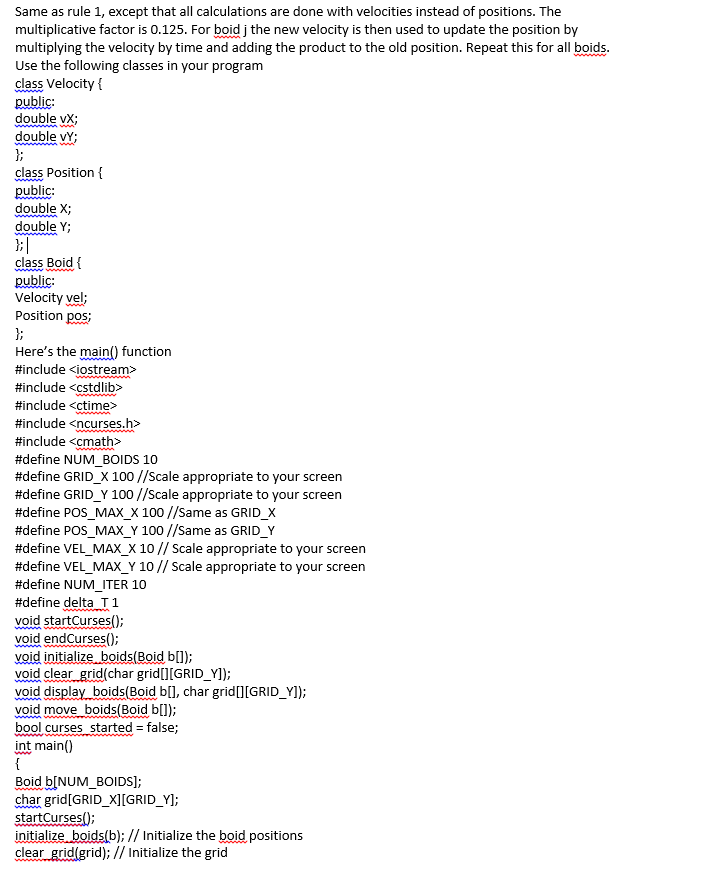 C++ HELP BOID PROGRAM! LET ME KNOW HOW MANY POINTS | Chegg.com