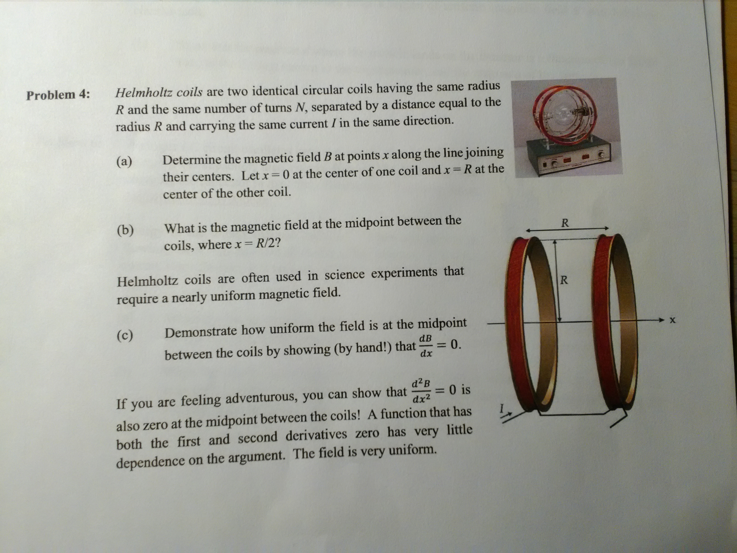 Solved Helmholtz Coils Are Two Identical Circular Coils | Chegg.com