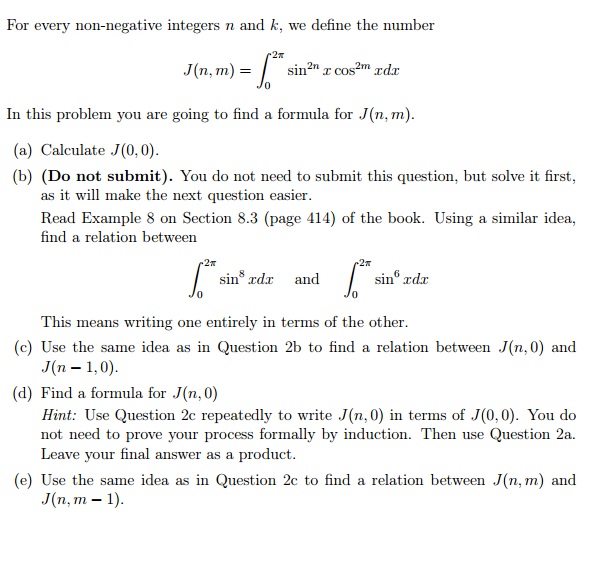 Solved For every non-negative integers n and k, we define | Chegg.com