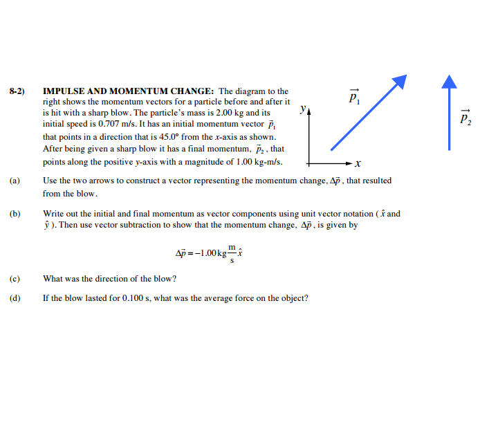 Solved 82) IMPULSE AND MOMENTUM CHANGE The diagram to the