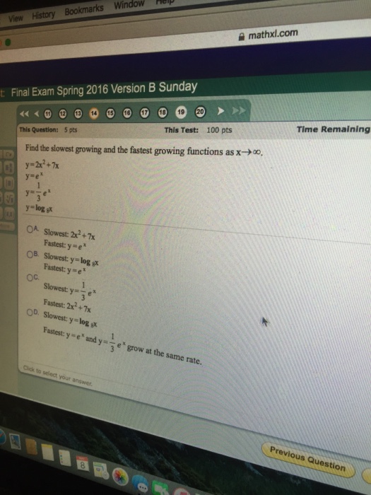 Solved Find The Slowest Trowing And The Fctet Growing | Chegg.com