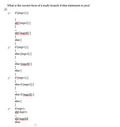Solved What is the correct form of a multi-branch if-else | Chegg.com