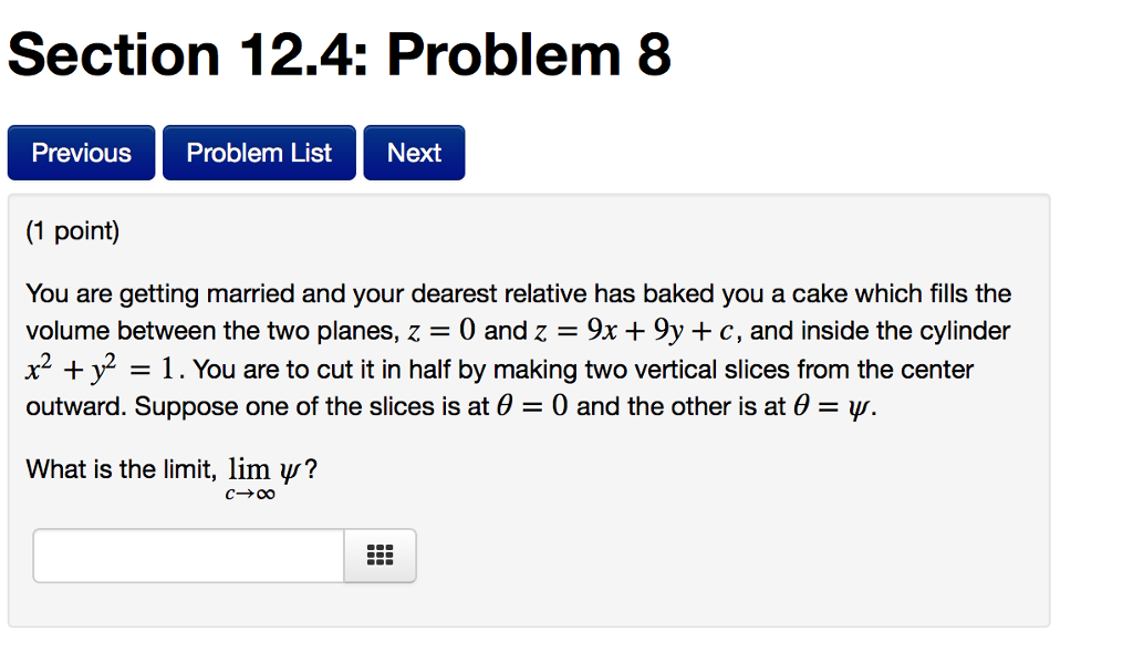 Solved Section 12.4: Problem 8 Previous Problem List Next (1 | Chegg.com
