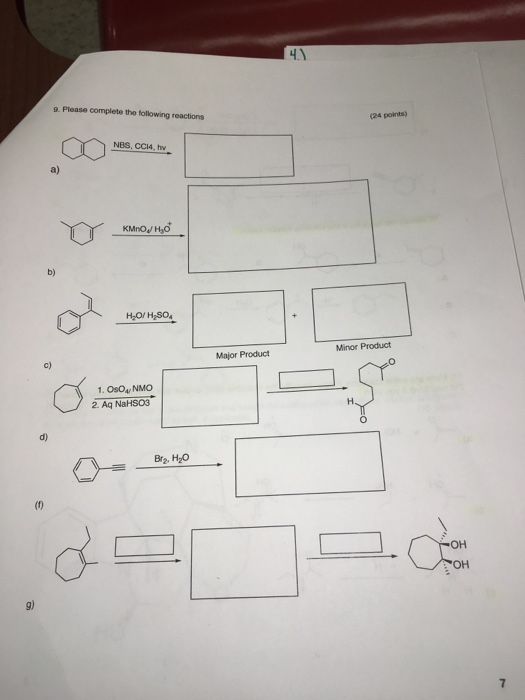 Solved Please complete the following reactions | Chegg.com