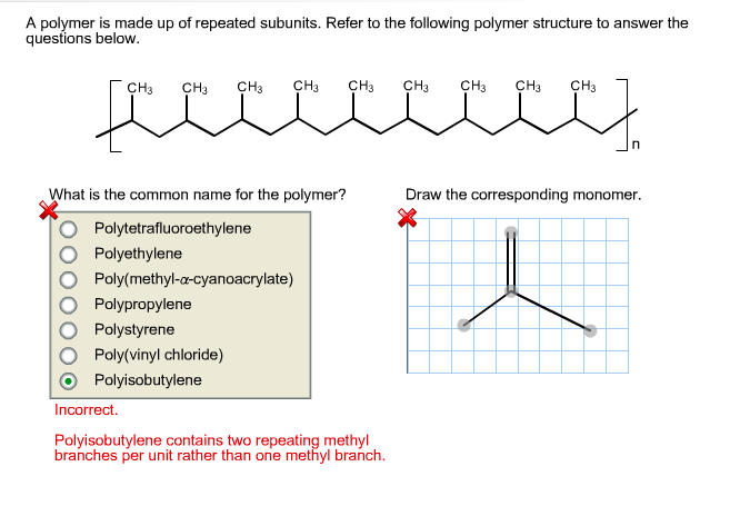 Solved A polymer is made up of repeated subunits. Refer to | Chegg.com