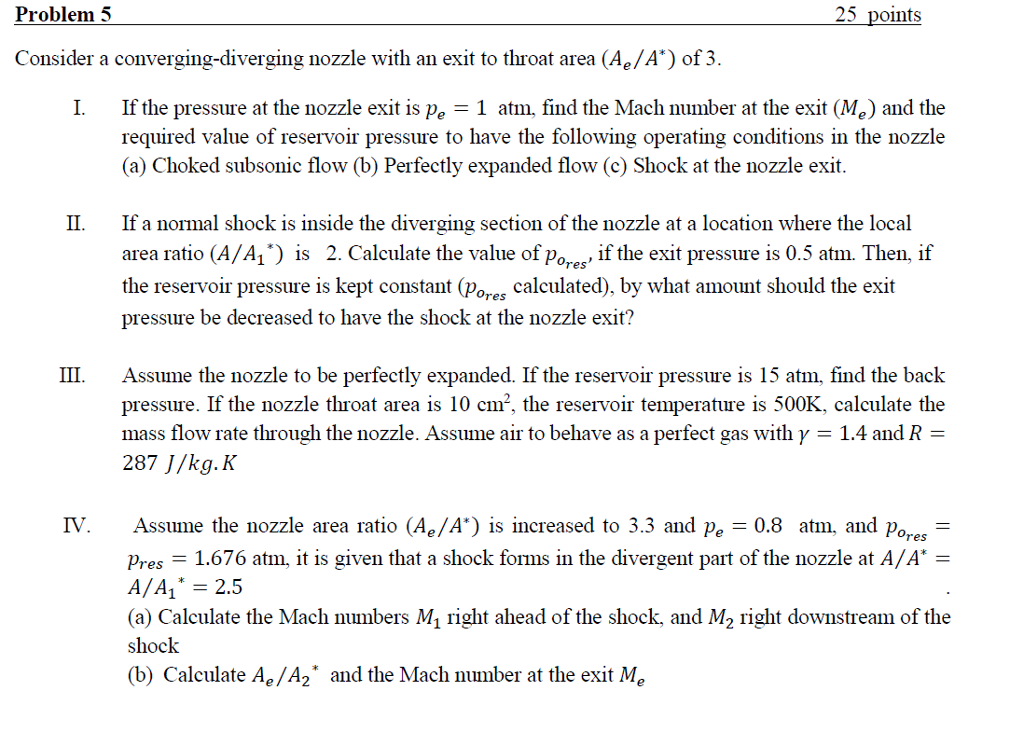 Solved Problem 5 25 Points Consider A Converging-diverging | Chegg.com